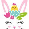 Easter Bunny Faces with Arrow SVG