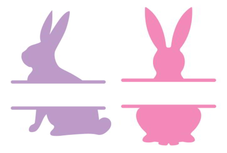 Bunny Split Monogram SVG