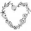 Heart Floral Frame SVG