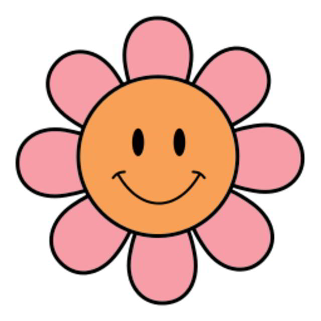 Retro Smiley Flower SVG
