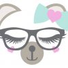 Lovely bear glasses Face SVG