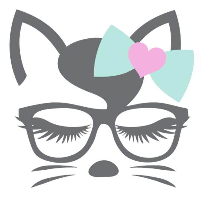 Lovely cat glasses Face SVG