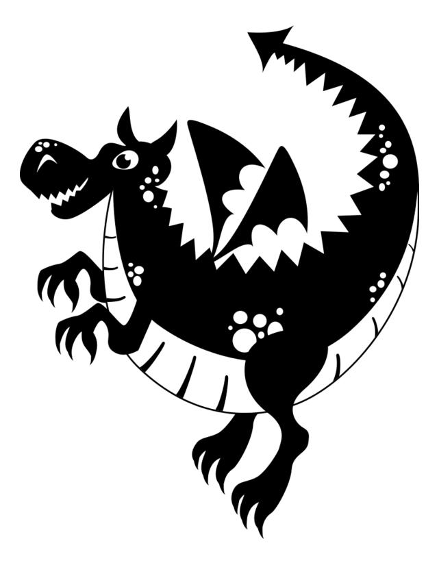 Unicolor Dragon SVG