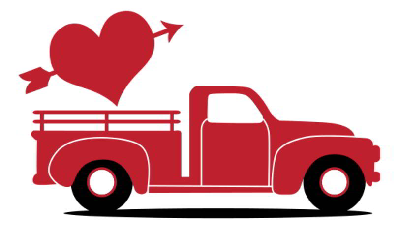 Valentine Heart Truck SVG