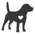 Beagle Silhouette with Heart SVG
