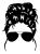Messy Bun With Sunglasses SVG
