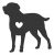 Retriever Dog Silhouette with Heart SVG