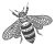 Zentangle Bee SVG