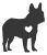 French-bulldog Silhouette with Heart SVG