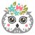 Floral Crown Owl SVG